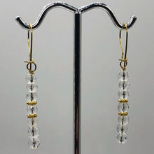 Load image into Gallery viewer, Quartz AAA Crystal 14K Gold Filled Dangle Earrings | 1 3/4&quot; Long| Clear | 1 Pair
