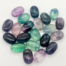 Load image into Gallery viewer, Sparkling! 3 Multi-Hue Fluorite Oval 24X16X11MM Beads
