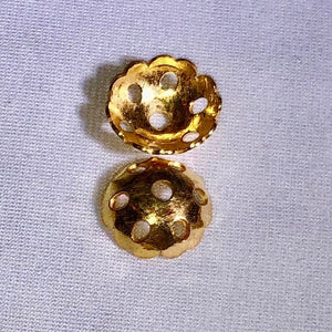 2 Precious 22K Vermeil Lacy 3x9mm Bead Caps 008587 - PremiumBead Primary Image 1