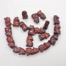 Load image into Gallery viewer, New Moon 2 Carved Red Jasper Wolf Coyote Beads | 21x11x8mm | Red - PremiumBead Alternate Image 9
