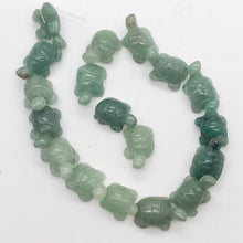 Load image into Gallery viewer, Charming 2 Carved Aventurine Turtle Beads | 21x12.5x8.5mm | Green - PremiumBead Alternate Image 4
