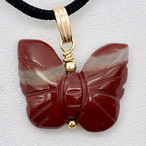 Jasper Butterfly Pendant Necklace | Semi Precious Stone Jewelry | 14k gf Pendant - PremiumBead Alternate Image 3
