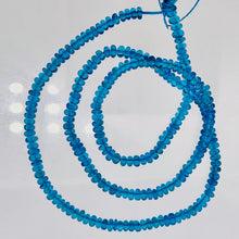 Load image into Gallery viewer, Apatite Roundel 13&quot; Bead Strand | 3 mm | Neon Blue | 190 Beads |
