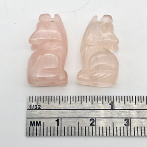 Howling New Moon 2 Carved Rose Quartz Wolf Coyote Beads | 21x11x8mm | Pink - PremiumBead Alternate Image 5