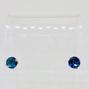 December 7mm Blue Zircon & Sterling Silver Earrings 9780L - PremiumBead Alternate Image 4
