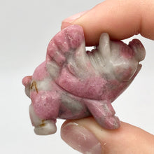 Load image into Gallery viewer, When Pigs Fly Rhodonite Winged Pig Figurine | 40x33x20mm | Pink/Grey | 34.5g - PremiumBead Alternate Image 4
