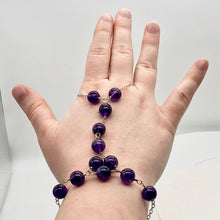 Load image into Gallery viewer, Amethyst Sterling Silver Finger Bracelet - PremiumBead Primary Image 1
