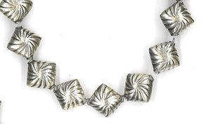 6 Spiraling Diagonal-Swirled Silver Bali 9x6mm Beads 4043 - PremiumBead Primary Image 1