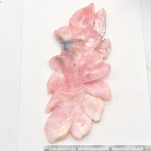 Hand Carved Pink Peruvian Opal Flower Semi Precious Stone Bead | 183.4cts | - PremiumBead Alternate Image 4