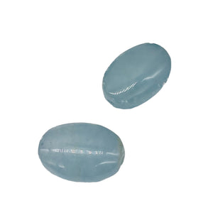 2 Premium Aquamarine Oval Pendant Beads 008057P