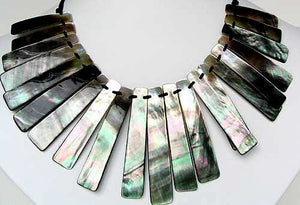 Elegant Tahitian Mother of Pearl Shell 15 to 17 inch Collar Necklace 107216 - PremiumBead Alternate Image 2