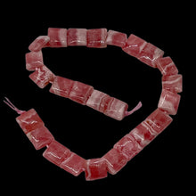 Load image into Gallery viewer, Natural Rhodochrosite 8mm Square Bead (25 Beads) 8 inch Strand
