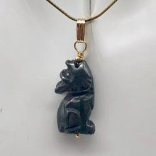 Load image into Gallery viewer, Hematite Wolf Pendant Necklace | Semi Precious Stone Jewelry | 14k Pendant - PremiumBead Alternate Image 4

