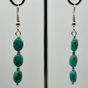 Designer USA Natural Turquoise Sterling Silver 2 inch Drop Gemstone Earrings - PremiumBead Alternate Image 5