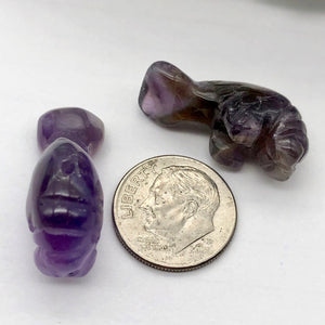 Grace Carved Amethyst Manatee Bead Figurine | 27x10x12mm | Purple - PremiumBead Alternate Image 8