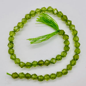 Peridot Faceted 15" Round Bead Strand | 7x4mm | Green | 93 Beads |