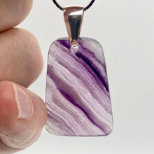 Load image into Gallery viewer, Striped Lavender Fluorite &amp; Sterling Silver Trapezoid Pendant
