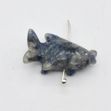 Load image into Gallery viewer, Swimming 2 Hand Carved Sodalite Koi Fish Beads | 23x11x5mm | Blue white - PremiumBead Alternate Image 2
