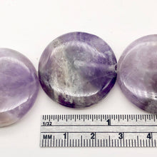 Load image into Gallery viewer, Chevron Amethyst Round Coin Stone | 30x7mm | Purple White | 6 Bead(s)
