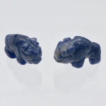 Load image into Gallery viewer, Charge! Sodalite Hand Carved Bison / Buffalo Figurine | 21x14x8mm | Blue White
