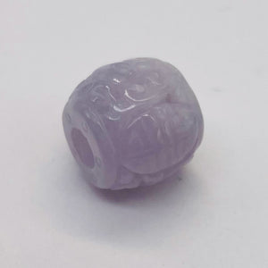 Jade AAA Carved Barrel Bead | 16x14mm | Lavender | 1 Bead |