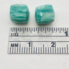 Load image into Gallery viewer, Amazonite Stone Cube | 8x8mm | Blue White | 2 Bead(s)
