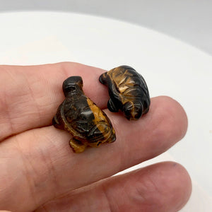 Adorable Tigereye Turtle Figurine | 20x12x9mm | Golden Brown - PremiumBead Alternate Image 6