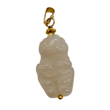 Load image into Gallery viewer, Rose Quartz Goddess Pendant Necklace | Semi Precious Stone Jewelry | 14k gf
