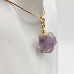 Amethyst Squirrel Pendant Necklace | Semi Precious Stone Jewelry | 14k Pendant - PremiumBead Alternate Image 4