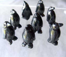 Load image into Gallery viewer, March of The Penguins 2 Carved Hematite Beads | 21x12x11mm | Silver black - PremiumBead Alternate Image 2
