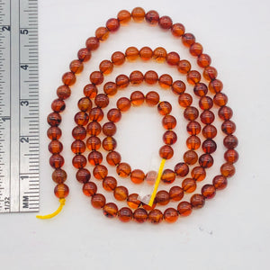 Amber Round Bead Strand | 4 mm | Red | 105 Beads |
