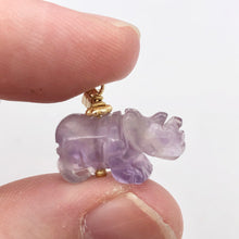 Load image into Gallery viewer, Amethyst Rhinoceros Pendant Necklace|Semi Precious Stone Jewelry|14k Pendant - PremiumBead Alternate Image 5
