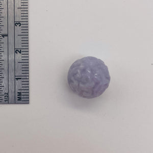 Jade AAA Carved Round Bead | 16mm | Lavender | 1 Bead |