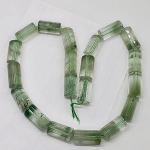 Garden Quartz Lodalite Triangle | 20x11x11mm | Green | 2 Bead