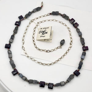 Garnet Grey Moonstone Designer Sterling Silver Adjustable 14 to 30 inch Necklace - PremiumBead Alternate Image 2
