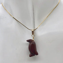 Load image into Gallery viewer, March of The Penguins Jasper Carved Bead &amp; 14Kgf Pendant| 1 3/8&quot; Long| Red | - PremiumBead Alternate Image 3
