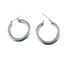 Load image into Gallery viewer, Sleek! Sterling Silver Hinged 29mm Hoop Earrings 9771
