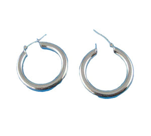 Sleek! Sterling Silver Hinged 29mm Hoop Earrings 9771