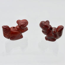Load image into Gallery viewer, Nuts 2 Hand Carved Animal Brecciated Jasper Squirrel Beads | 22x15x10mm | Red - PremiumBead Alternate Image 3
