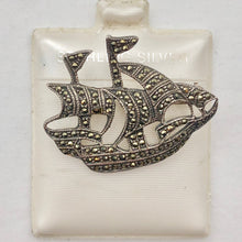 Load image into Gallery viewer, Clipper Sailing Ship Sterling Silver Lapel Brooch Pin | 25x28mm | 1 inch tall | - PremiumBead Alternate Image 4
