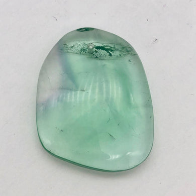 Teal/Green/Clear Fluorite Freeform Pendant Bead! | 40x30mm | Green | Oval | - PremiumBead Primary Image 1