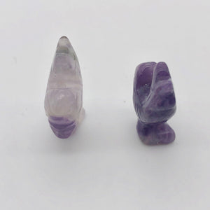 2 Cute Carved Nartural Amethyst Rooster Beads | 19x13mm | Purple - PremiumBead Alternate Image 3