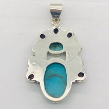 Load image into Gallery viewer, Turquoise Coral Native American Sterling Silver Pendant| 2 1/2&quot; Long| Blue]Red |
