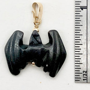 Hematite Bat Pendant Necklace | Semi Precious Stone Jewelry | 14kgf Pendant |
