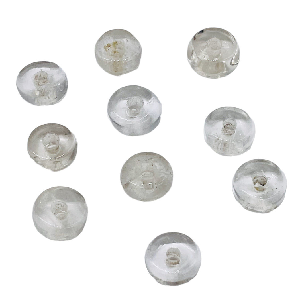Quartz Crystal Polished Roundel Beads | 11x4mm | Clear | 10 Beads |