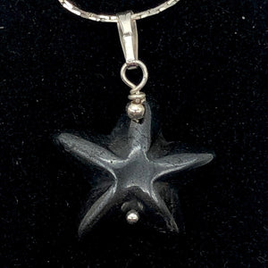 Hematite Starfish Pendant Necklace | Semi Precious Stone | Silver Pendant | - PremiumBead Alternate Image 2