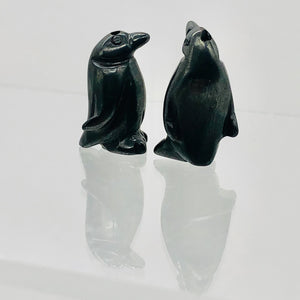 March of The Penguins Carved Hematite FIGURINE