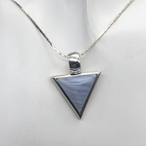 Semi Precious Stone Jewelry Blue Lace Agate Pendant Necklace in Sterling Silver - PremiumBead Alternate Image 3