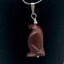 Load image into Gallery viewer, March of The Penguins Jasper Carved Bead &amp; Silver Pendant| 1 3/8&quot; Long| Red | - PremiumBead Alternate Image 2
