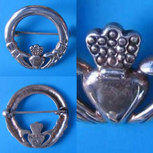 Load image into Gallery viewer, Love! Celtic Sterling Silver Claddagh Brooch Pin 10107 - PremiumBead Primary Image 1
